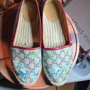 Gucci | Shoes | Gucci Red And Blue Espadrilles With Monogram  display picture 2